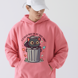 Lazy Cat Hoodie – Just a Trash Can Nap